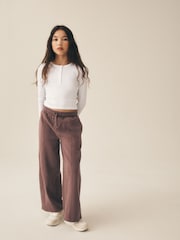 Chocolate Brown Wide Leg Joggers (3-16yrs) - Image 4 of 13