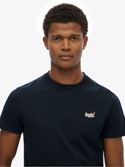 Superdry Blue Essential Contrast Embroidered T-Shirt - Image 4 of 7