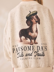 Light Grey Dog Graphic Sweatshirt (3-16yrs) - Image 4 of 4