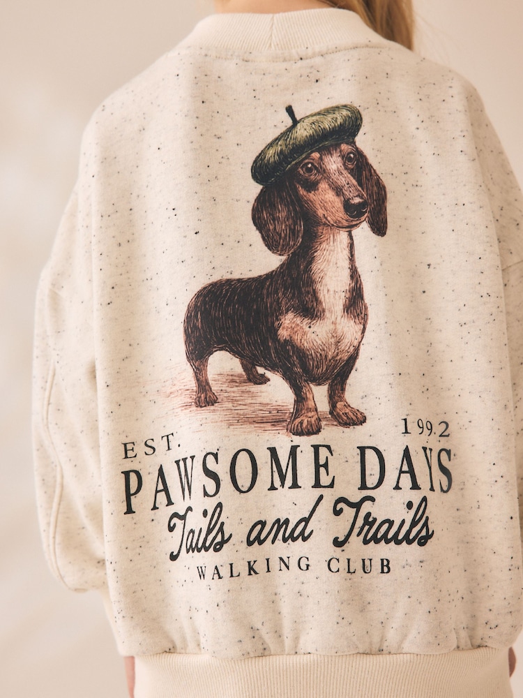 Light Grey Dog Graphic Sweatshirt (3-16yrs) - Image 4 of 4