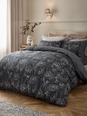 Blue Ditsy Floral Reversible Duvet Cover and Pillowcase Set - Image 2 of 6