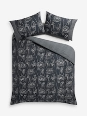 Blue Ditsy Floral Reversible Duvet Cover and Pillowcase Set - Image 5 of 6