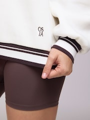 OSIA Cream V-Neck Tipped Oversized Sweatshirt - Image 2 of 5