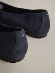 Navy N.Premium Leather Ruched Ballerina Shoes - Image 5 of 5