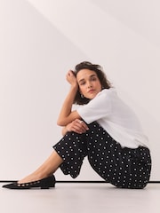 Black Forever Comfort® Leather Point Toe Cutout Shoes - Image 3 of 9