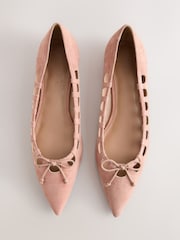 Rose Pink Forever Comfort® Leather Point Toe Cutout Shoes - Image 1 of 13