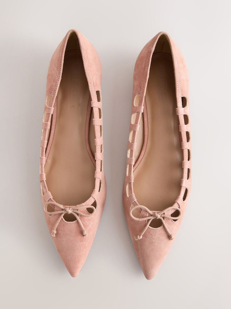 Rose Pink Forever Comfort® Leather Point Toe Cutout Shoes - Image 1 of 13 Rose Pink Forever Comfort® Leather Point Toe Cutout Shoes - Image 1 of 13