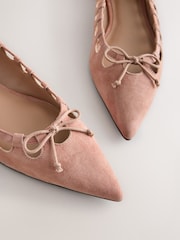 Rose Pink Forever Comfort® Leather Point Toe Cutout Shoes - Image 13 of 13