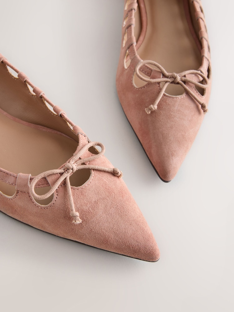 Rose Pink Forever Comfort® Leather Point Toe Cutout Shoes - Image 13 of 13 Rose Pink Forever Comfort® Leather Point Toe Cutout Shoes - Image 13 of 13