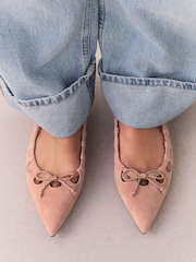 Rose Pink Forever Comfort® Leather Point Toe Cutout Shoes - Image 5 of 13