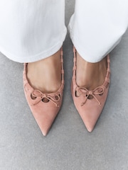 Rose Pink Forever Comfort® Leather Point Toe Cutout Shoes - Image 8 of 13