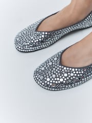 Silver Forever Comfort® Swung Toe Ballet Flats - Image 7 of 11
