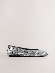 Silver Forever Comfort® Swung Toe Ballet Flats - Image 8 of 11
