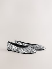 Silver Forever Comfort® Swung Toe Ballet Flats - Image 9 of 11