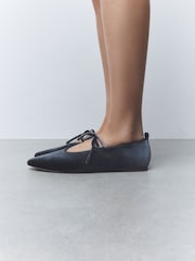 Grey Forever Comfort® Velvet Tie Mary Janes - Image 6 of 10