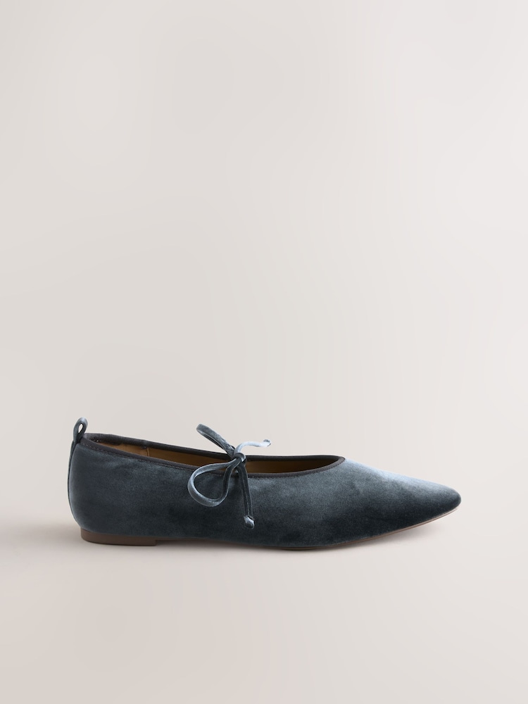Grey Forever Comfort® Velvet Tie Mary Janes - Image 2 of 4 Grey Forever Comfort® Velvet Tie Mary Janes - Image 2 of 4