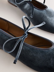 Grey Forever Comfort® Velvet Tie Mary Janes - Image 9 of 10