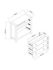 Chalk Malvern 3 Drawer Chest of Drawers - Image 4 of 9