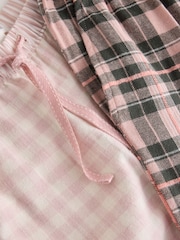 Różowy/zielony w kratkę gingham - Flannel Pyjama Bottoms 2 Pack - Obraz 10 z 10