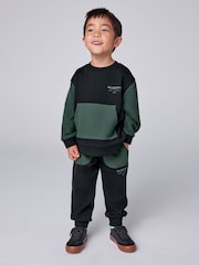 smALLSAINTS Black/Green Underground Oversized Younger Sweatshirt and Joggers Set - Image 1 of 11
