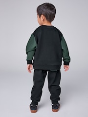 smALLSAINTS Black/Green Underground Oversized Younger Sweatshirt and Joggers Set - Image 2 of 11
