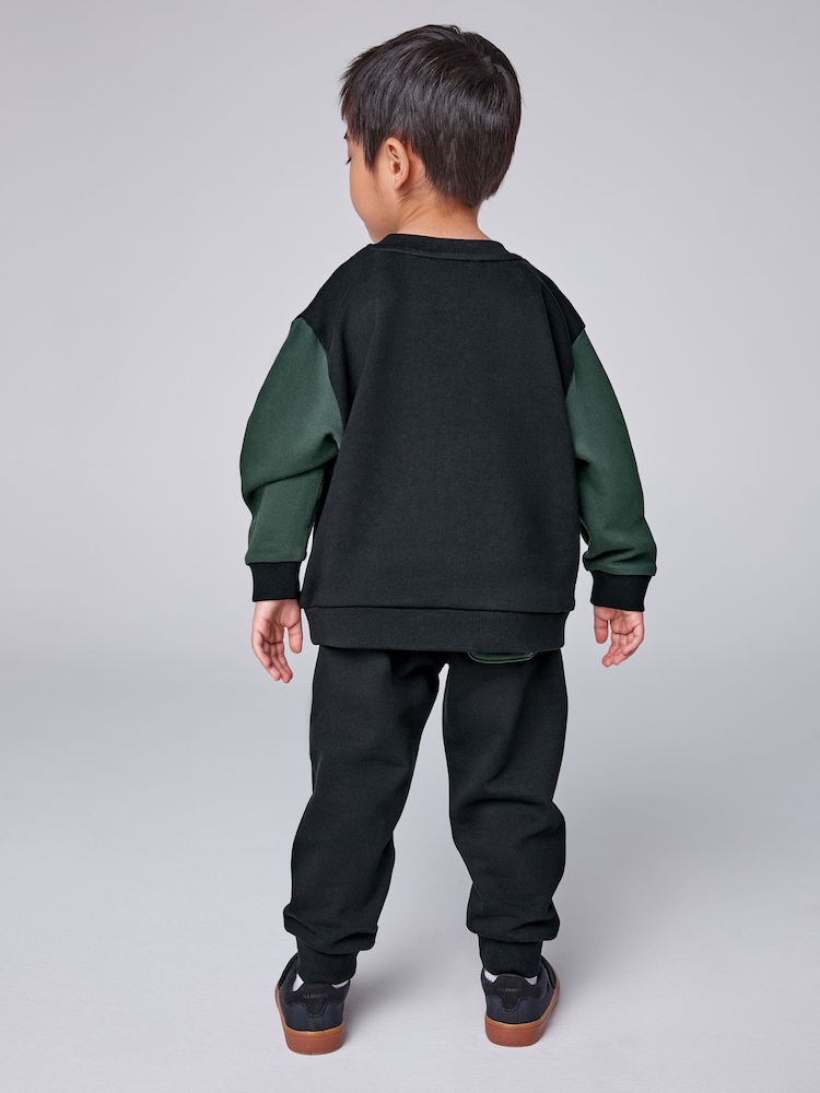 smALLSAINTS Black/Green Underground Oversized Younger Sweatshirt and Joggers Set - Image 2 of 11 smALLSAINTS Black/Green Underground Oversized Younger Sweatshirt and Joggers Set - Image 2 of 11
