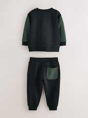 smALLSAINTS Black/Green Underground Oversized Younger Sweatshirt and Joggers Set - Image 9 of 11