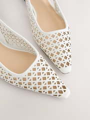 White Forever Comfort® Lasercut Slingback Flats - Image 5 of 7