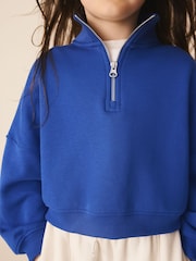 Cobalt Blue Quarter Zip Sweatshirt (3-16yrs) - Image 2 of 10