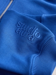 Cobalt Blue Quarter Zip Sweatshirt (3-16yrs) - Image 8 of 10