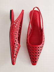Red Forever Comfort® Lasercut Slingback Flats - Image 1 of 9