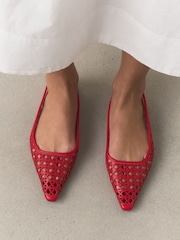 Red Forever Comfort® Lasercut Slingback Flats - Image 3 of 9