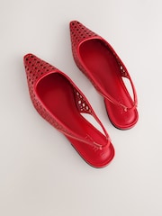 Red Forever Comfort® Lasercut Slingback Flats - Image 8 of 9