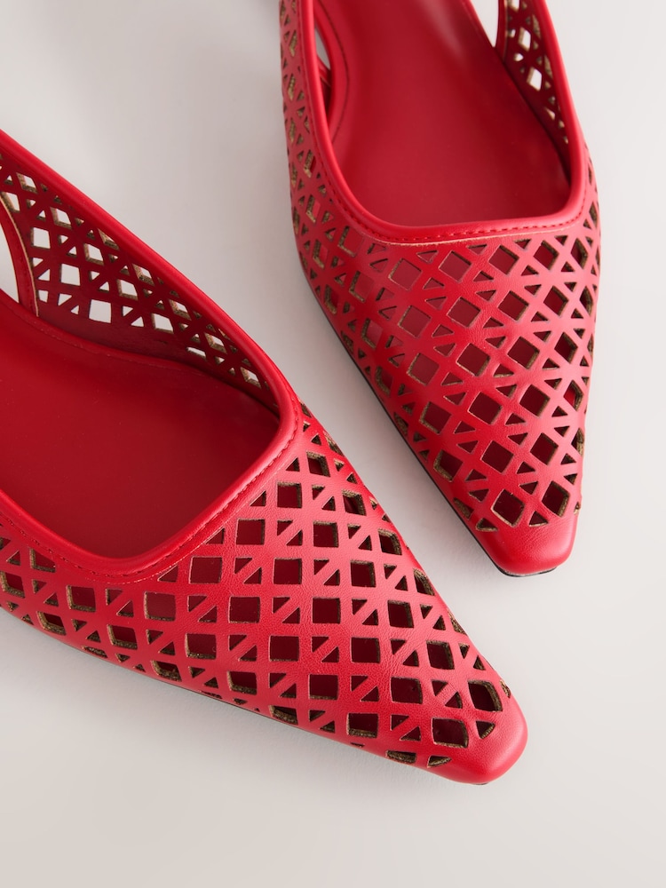 Red Forever Comfort® Lasercut Slingback Flats - Image 9 of 9 Red Forever Comfort® Lasercut Slingback Flats - Image 9 of 9