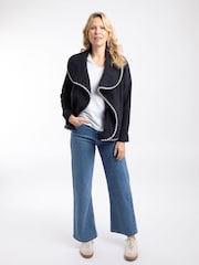 Weird Fish Blue Tamara Asymmetric Fleece Cardigan - Image 3 of 8