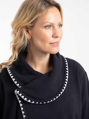 Weird Fish Blue Tamara Asymmetric Fleece Cardigan - Image 4 of 8