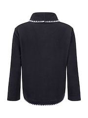 Weird Fish Blue Tamara Asymmetric Fleece Cardigan - Image 8 of 8