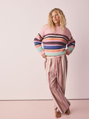 Pink Check/Stripe - Flannel Pyjama Bottoms 2 Pack - Obraz 2 z 10