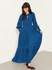 FatFace Isabella Teal Blue Maxi Dress - Image 1 of 6