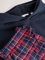 Navy/Red Hoodie with Woven Pyjama Bottoms Set - Image 13 of 13
