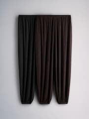 The Set 2 Pack Balloon Trousers Chocolate Brown/Black - Image 2 of 13