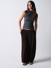 The Set 2 Pack Balloon Trousers Chocolate Brown/Black - Image 5 of 13
