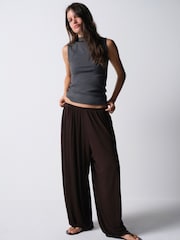The Set 2 Pack Balloon Trousers Chocolate Brown/Black - Image 9 of 13