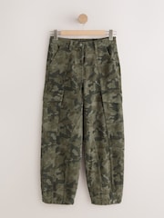 Khaki Green Camo Barrel Leg Cargo Trousers - Image 7 of 9