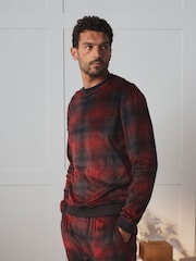 Red Check Microfleece Long Sleeve Pyjamas Set - Image 6 of 7