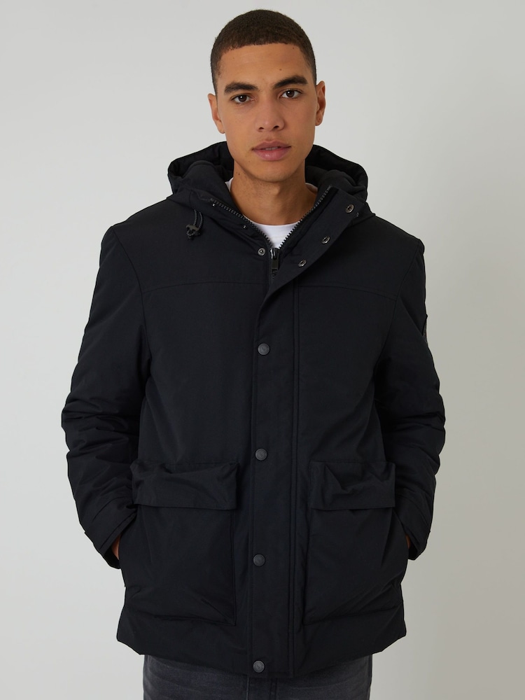 Threadbare Black Showerproof Microfleece Lined Padded Jacket - Image 5 of 5 Threadbare Black Showerproof Microfleece Lined Padded Jacket - Image 5 of 5