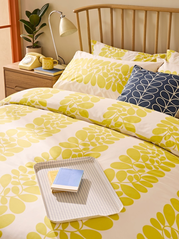 Orla Kiely Yellow Sycamore Stripe 200 Thread Count Duvet Cover and Pillowcase Set - Image 2 of 6