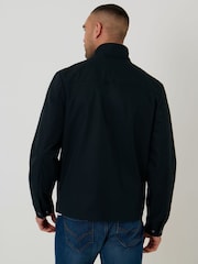 Threadbare Blue Showerproof Zip Up Harrington Jacket - Image 2 of 5
