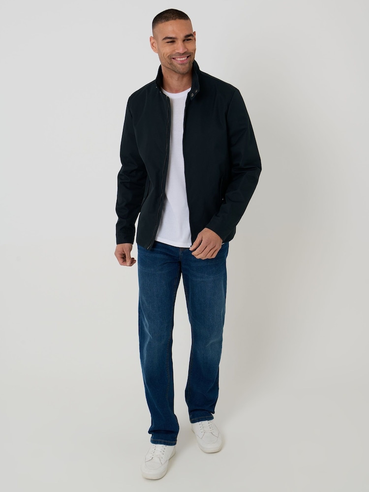 Threadbare Blue Showerproof Zip Up Harrington Jacket - Image 5 of 5