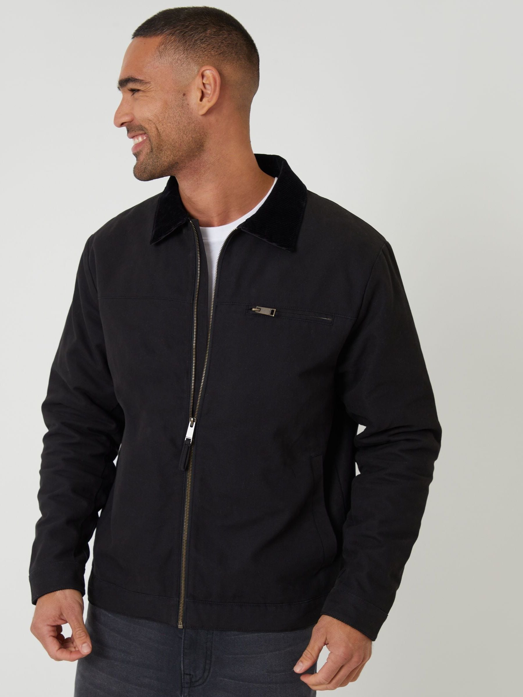 Buy Threadbare Black Lightweight Cotton Canvas Jacket With